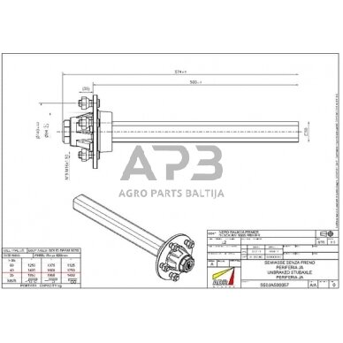 Priekabos pusašis ADR S50JA500057 1