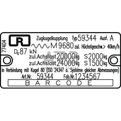 Priekabos sukabinimo kilpa su flanšu 80mm / 100x110mm Rockinger RO59344 1