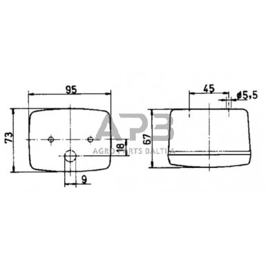 Priešrūkinis žibintas 12V, 95x67x73mm, Jokon 133003000 1