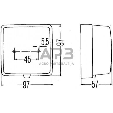 Priešrūkinis žibintas 12V, 97x57x97mm, Hella 2NE003315011 6