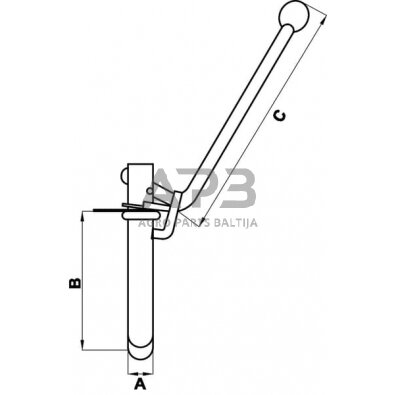 Priekabos prikabinimo kaištis 150,00 mm Zetor K45115104 1