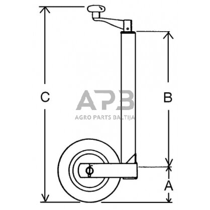 Priekabos atraminis ratukas 200x50 AL-KO 1212382 1