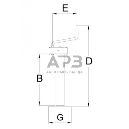 Priekabos atraminė koja 80x777mm Simol STRPR695 1