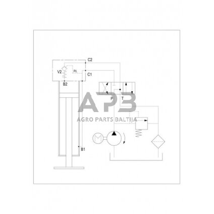 Priekabos atraminė koja dvigubo veikimo 110x850mm Simol STR1140BF1 1