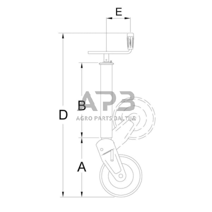 Priekabos atraminis ratukas Simol 70x871mm STRS124Z3 1