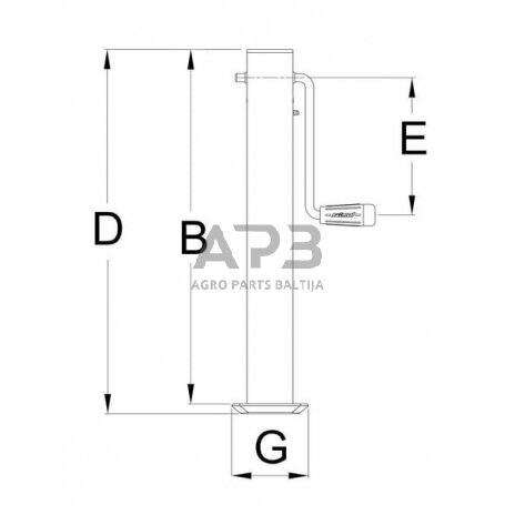 Priekabos atraminė koja 70x561mm Simol STRDG5905 1