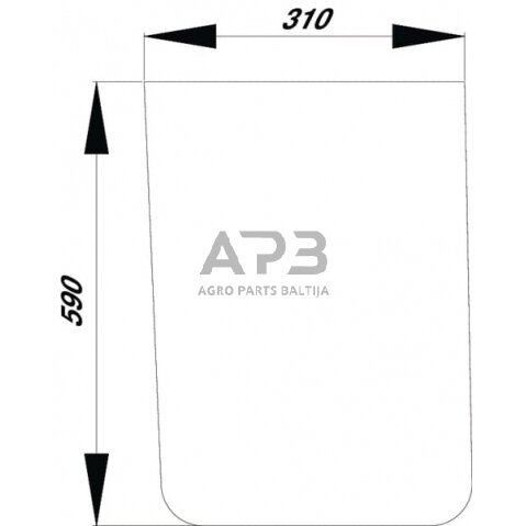 Priekinis kabinos stiklas apatinis John Deere RT6005010160