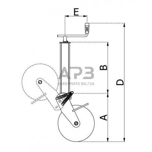 Priekabos atraminis ratukas Simol 80x1200mm STR45 1