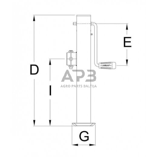 Priekabos atraminė koja 70x555mm Simol STRDG6005ZW 2