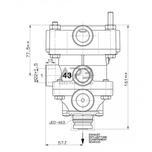 Priekabos valdymo vožtuvas Wabco 9730020700 3