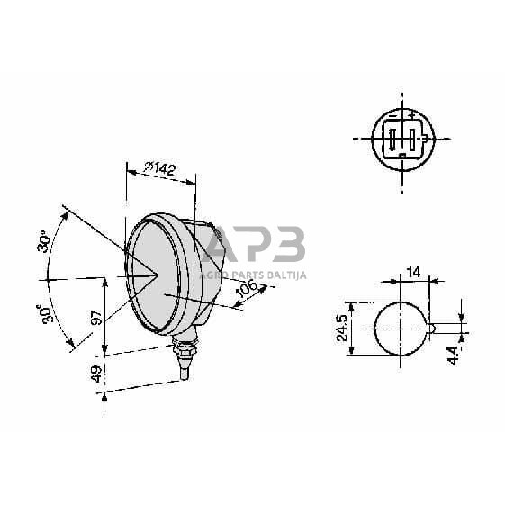 Priekinis žibintas Halogenas 12V, 177x120x166mm, Cobo 1084939 4