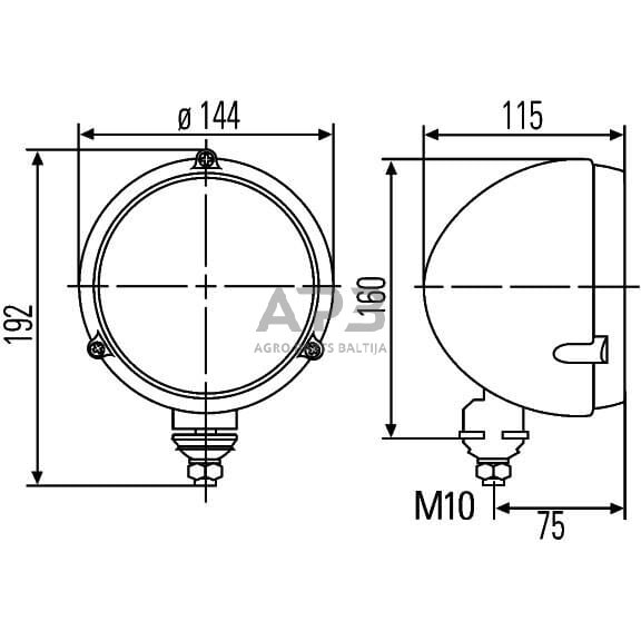 Priekinis žibintas Halogenas 12/24V, Ø144mm, Hella 1A3996002161 6