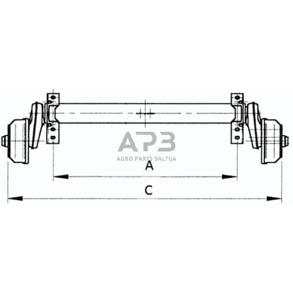 Priekabos ašis 1350kg AL-KO 247552 1