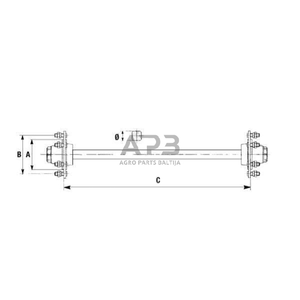 Priekabos ašis ADR A40440G1300 1