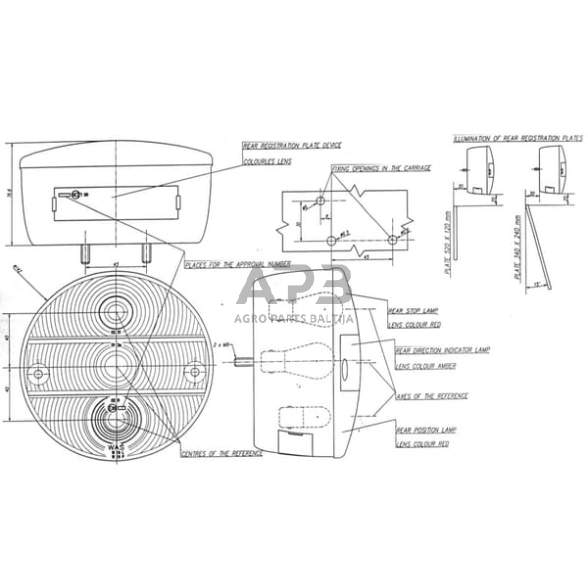 Priekabos galinis žibintas LH, 12/24V, Ø142mm, Waś 1400681200 6