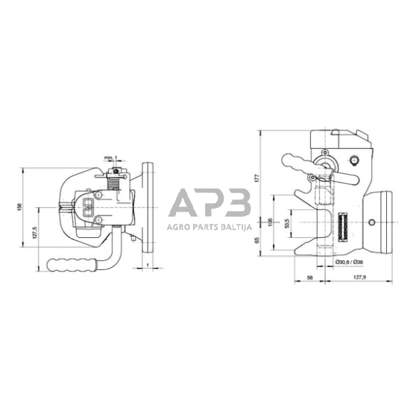 Priekabos prikabinimas automatinis 160x100mm Rockinger RO865B50300 1