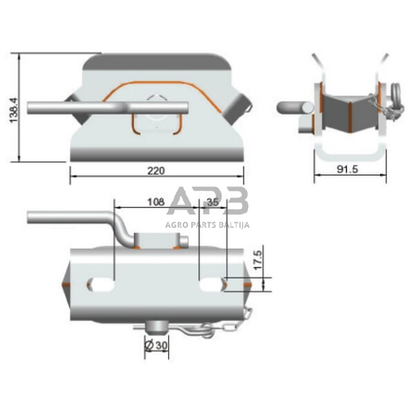 Priekabos prikabinimas rankinis SBR-80 750000KR 3