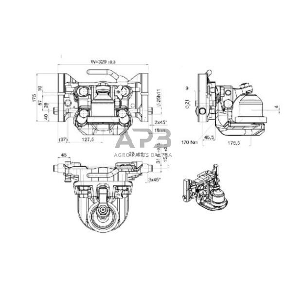 Priekabos prikabinimas su rutuliu 80mm 330mm Scharmüller 05633042A11 3