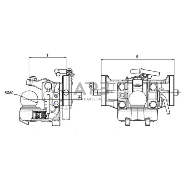 Priekabos prikabinimas su rutuliu Sauermann HS1251K390 1