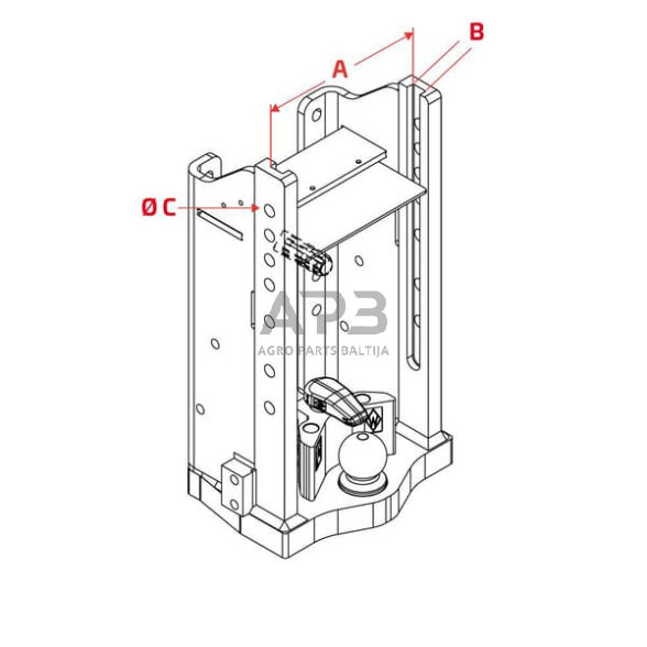 Priekabos prikabinimo rėmas 80mm Walterscheid 8004485 2