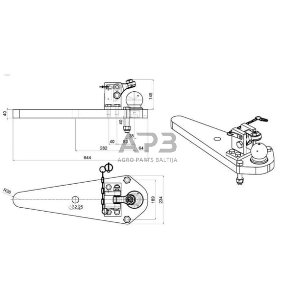 Priekabos sukabinimas su plokšte 80mm Scharmüller 009603100A11 4