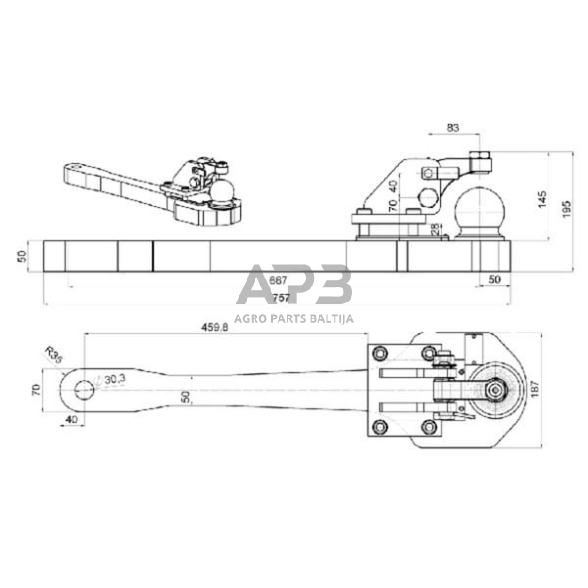 Priekabos sukabinimas su plokšte 80mm Scharmüller 009603130A11 4