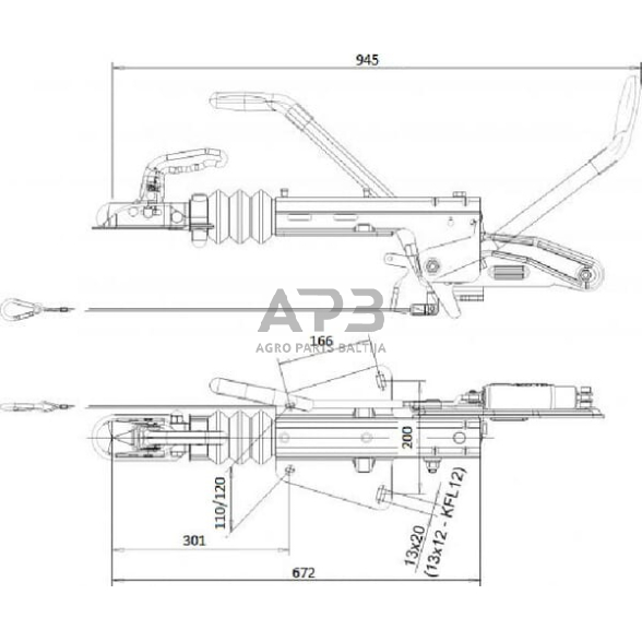 Priekabos sukabinimo komplektas KNOTT V KF27-B 204301001 3