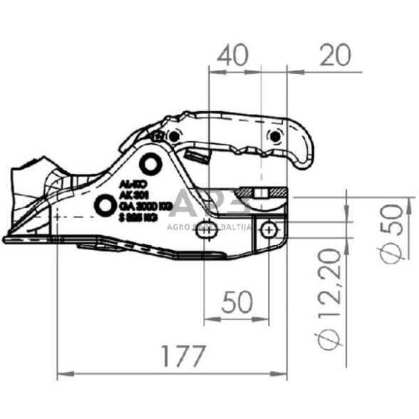 Priekabos sukabinimo spyna AL-KO AK301, 1223715 3