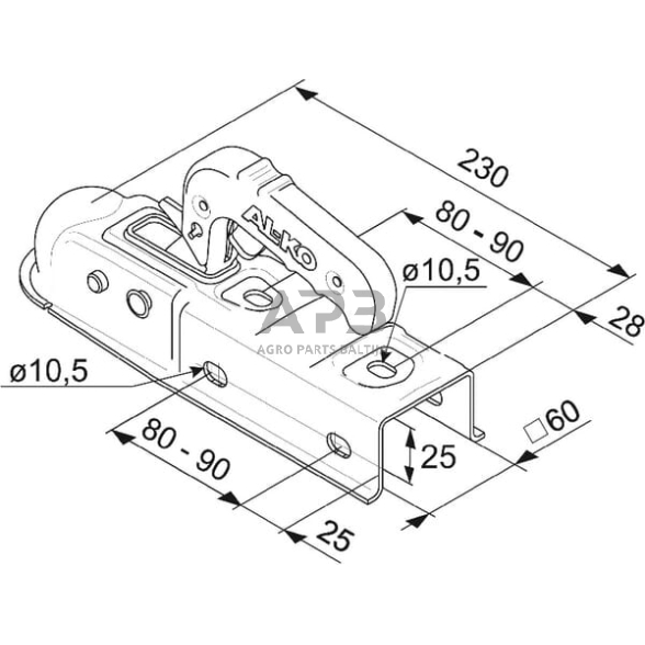 Priekabos sukabinimo spyna AL-KO AK7, 1224343 2