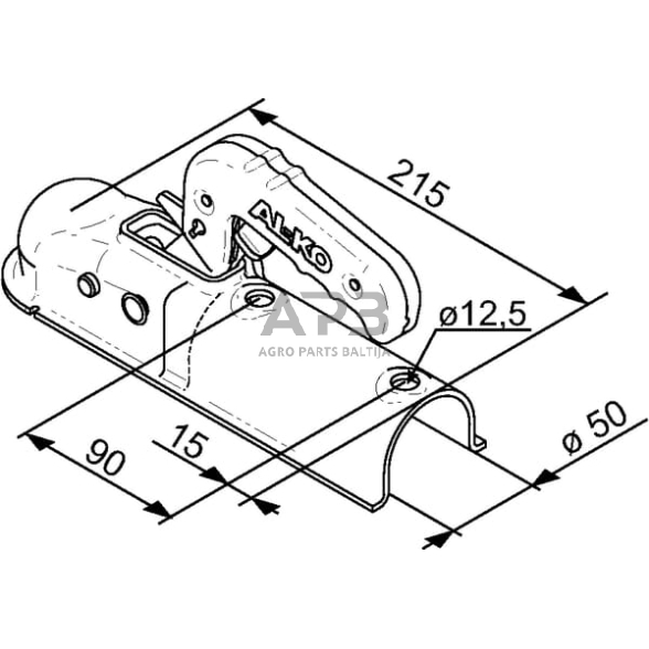 Priekabos sukabinimo spyna AL-KO AK7/F RD 50 PLUS, 1367023 1