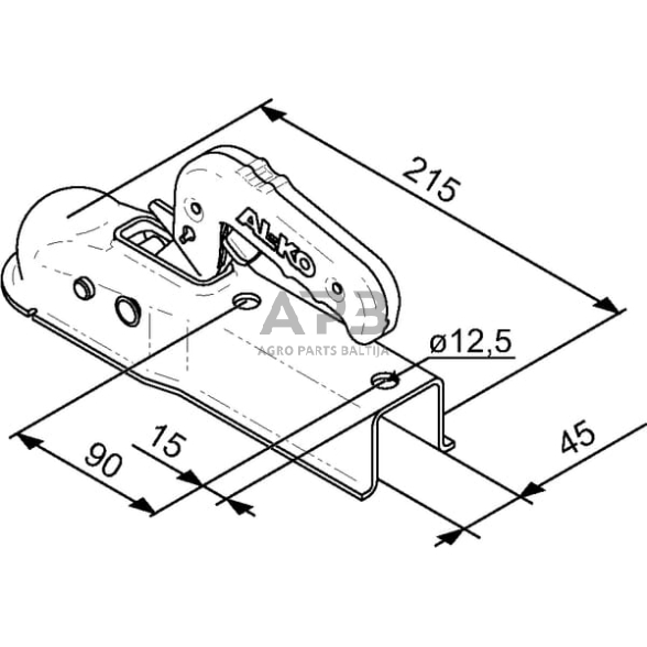 Priekabos sukabinimo spyna AL-KO AK7/G VKT 45 PLU, 1367027 1