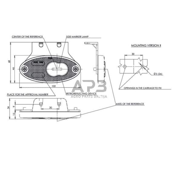 Priekabos žymeklio LED lemputė 12/24V, 102x46mm, Waś 1400300308Z 4