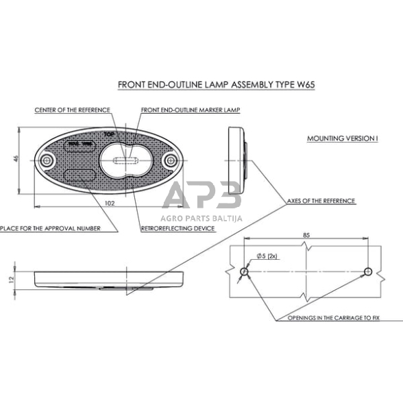 Priekabos žymeklio LED lemputė 12/24V, 102x46mm, Waś 1400300309P 4