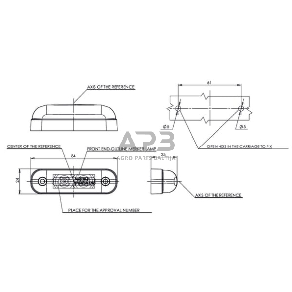 Priekabos žymeklio LED lemputė 12/24V, 84x24x25mm, Waś 1400690800 3