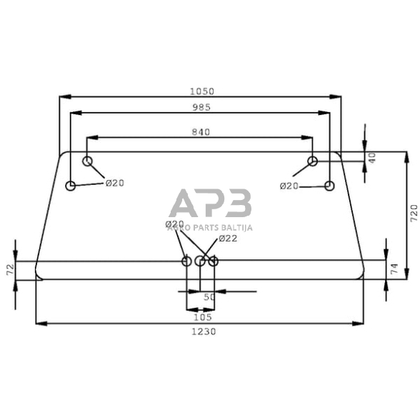 Priekinis kabinos stiklas D7722