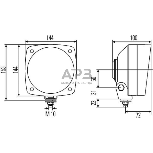 Priekinis žibintas 12/24V, 153mm Hella 1A3996026121 6