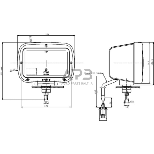 Priekinis žibintas 204x AMP Cobo 05551000 1