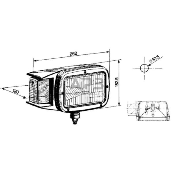 Priekinis žibintas dešinys Halogenas 262x152.5x152.5mm, Cobo 05479000 1