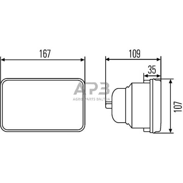 Priekinis žibintas Halogenas 12/24V, 167x107mm, Hella 1AB003177071 6