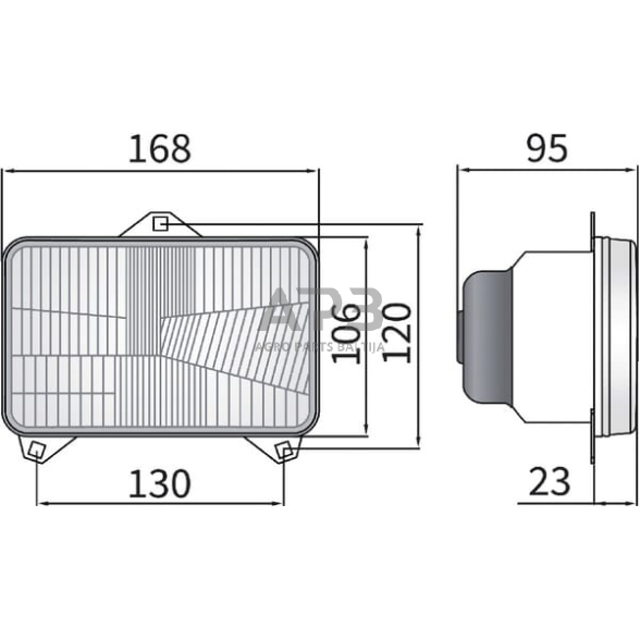 Priekinis žibintas Halogenas 12/24V, 168x106mm, LA80166 2