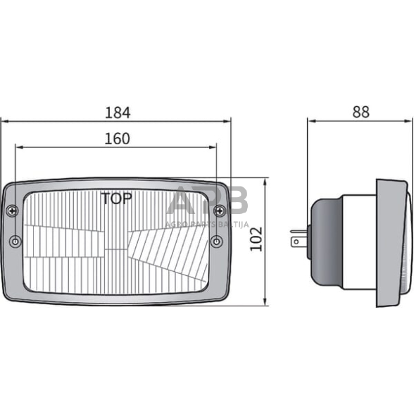 Priekinis žibintas Halogenas 12/24V, 184x102mm, LA80161 2