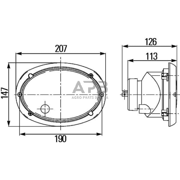 Priekinis žibintas Halogenas 12V, 207x126x147mm, Hella 1AB996157081 6