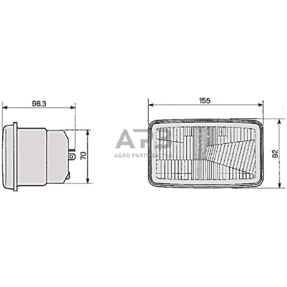 Priekinis žibintas Halogenas 155x96.3mm, Cobo 050748000001 1