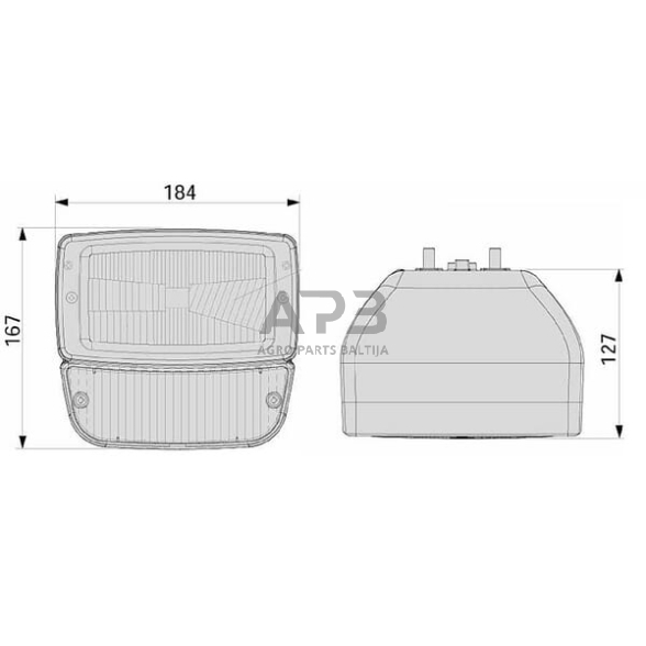 Priekinis žibintas kairys Halogenas 184x167mm, Cobo 05098200 2