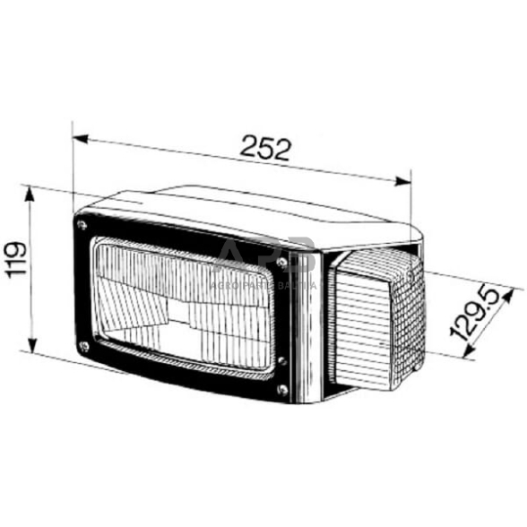 Priekinis žibintas kairys Halogenas 252x129.5mm, Cobo 05584000 1