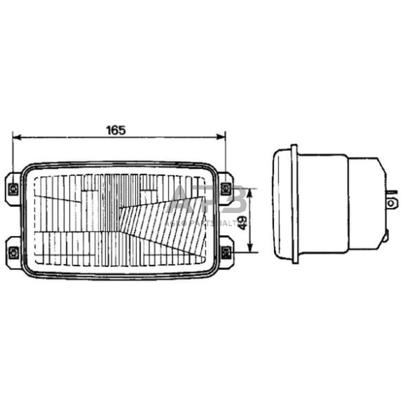 Priekinis žibintas montuojamas Halogenas 155x96.3mm, Cobo 05518000 1