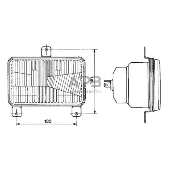 Priekinis žibintas montuojamas Halogenas 167x74x106.7mm, Cobo 05575000 1