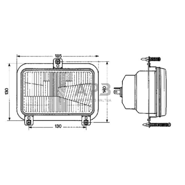 Priekinis žibintas montuojamas Halogenas 167x74x74mm, Cobo 05406000 2