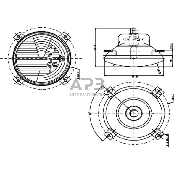 Priekinis žibintas montuojamas Halogenas Ø142.5mm, Cobo 05685000 2