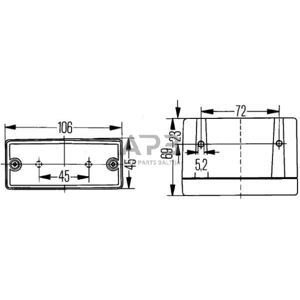 Priešrūkinis žibintas 12V, 106x69mm, Hella 2NE006609001 5